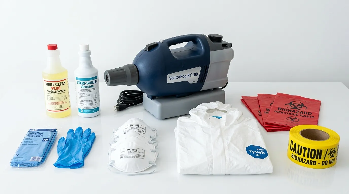 Professional biohazard remediation crew working in Woodway