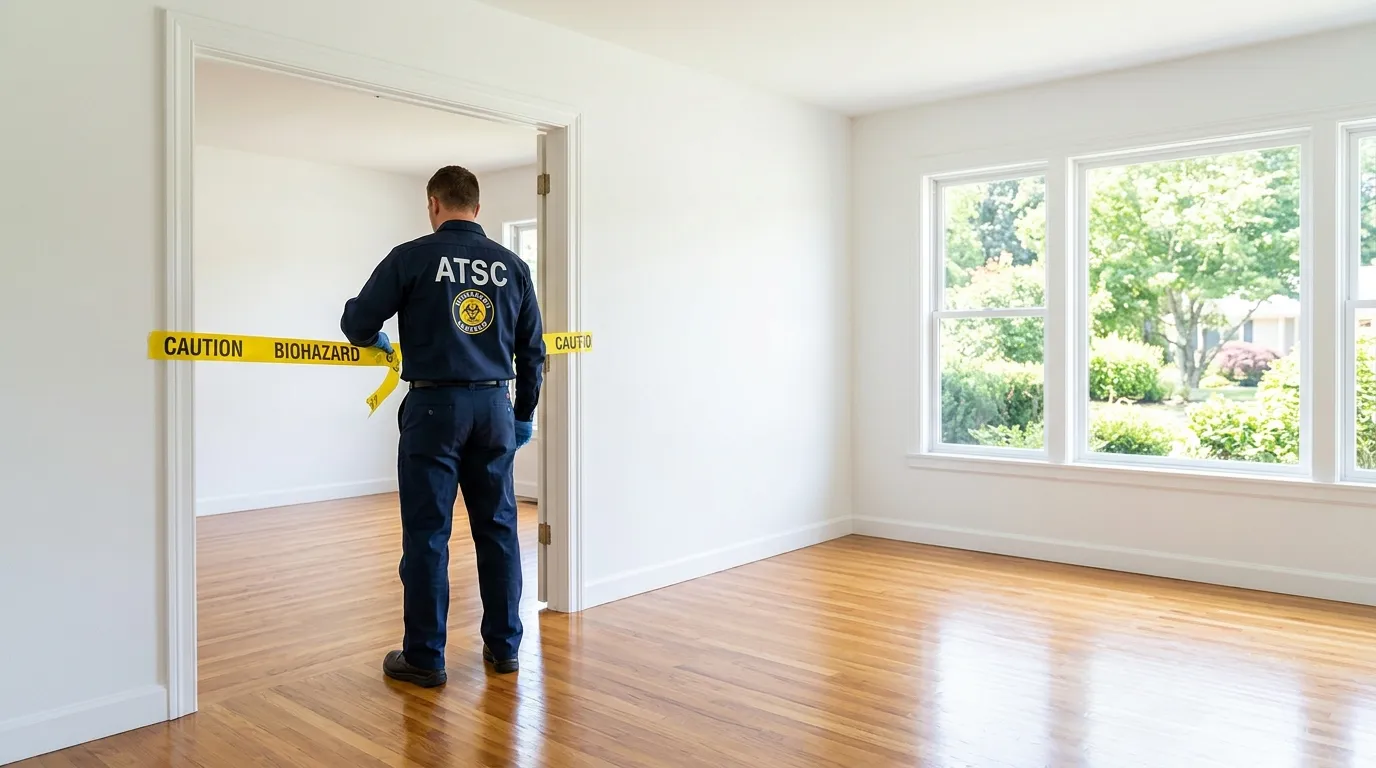 Certified biohazard cleanup crew performing Crime Scene Cleanup in Woodway